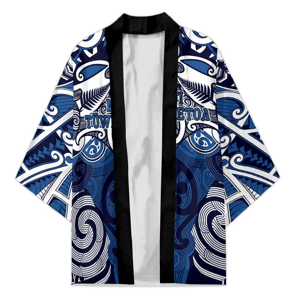 Personalised Maori Ngati Tuwharetoa Kimono Silver Fern Kowhaiwhai Art