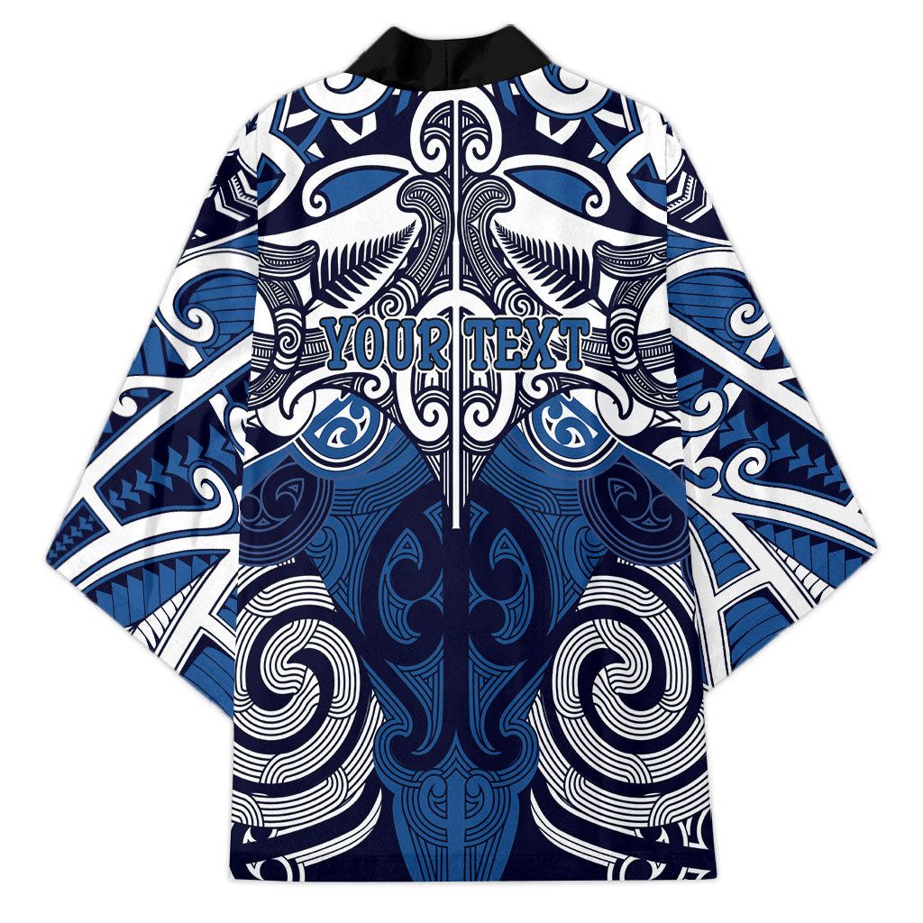 Personalised Maori Ngati Tuwharetoa Kimono Silver Fern Kowhaiwhai Art