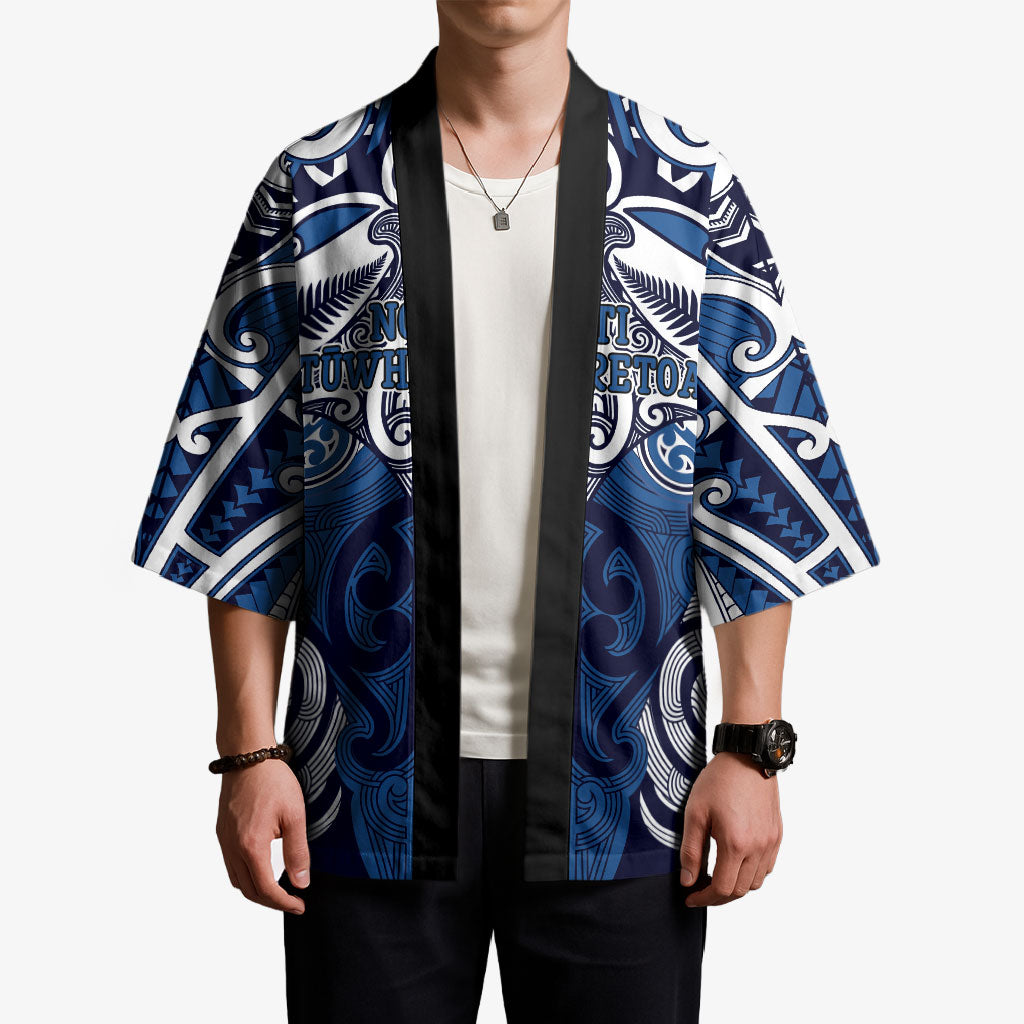Personalised Maori Ngati Tuwharetoa Kimono Silver Fern Kowhaiwhai Art