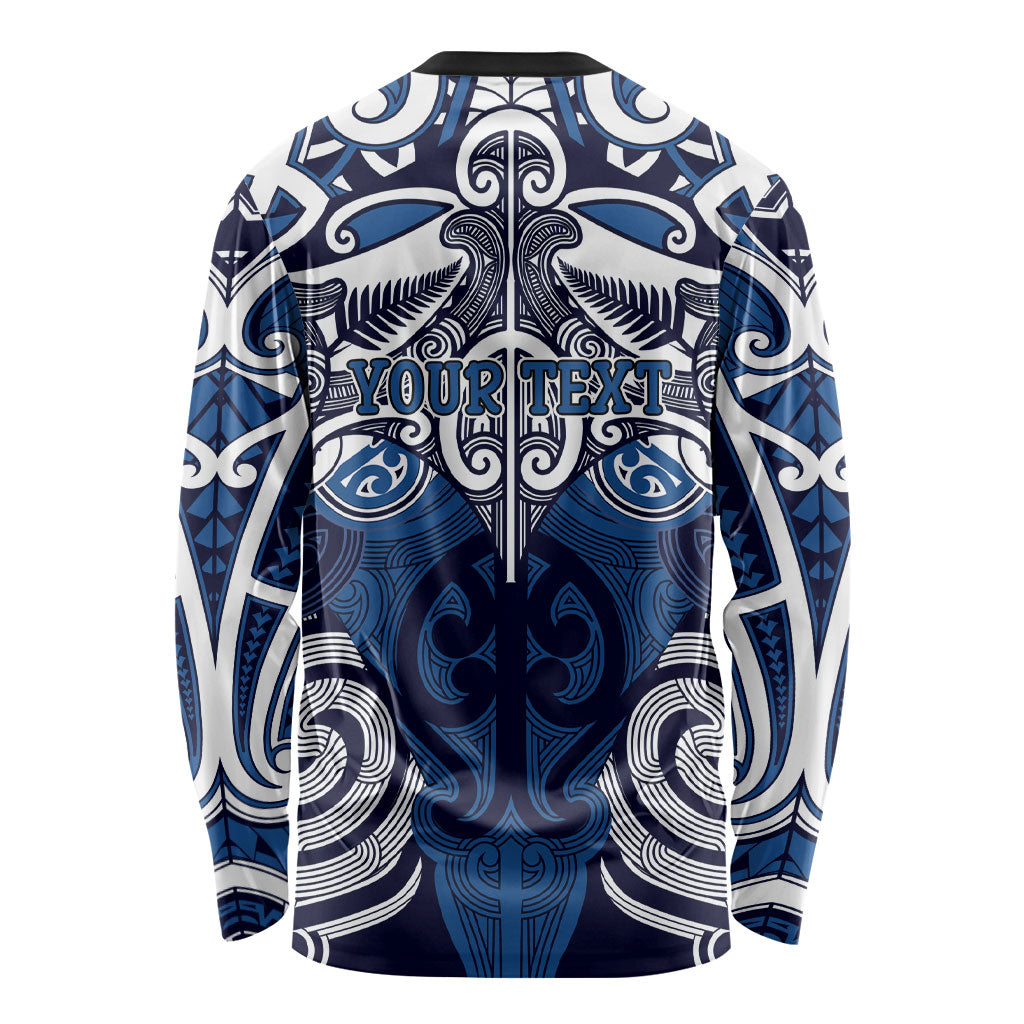 Personalised Maori Ngati Tuwharetoa Long Sleeve Shirt Silver Fern Kowhaiwhai Art