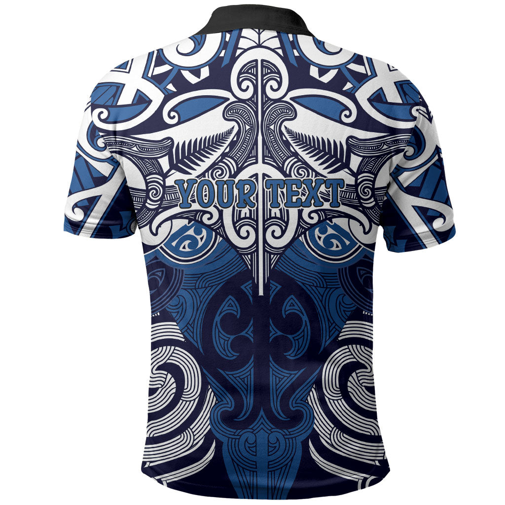 Personalised Maori Ngati Tuwharetoa Polo Shirt Silver Fern Kowhaiwhai Art