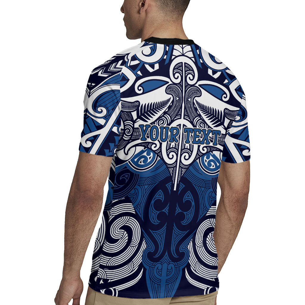 Personalised Maori Ngati Tuwharetoa Rugby Jersey Silver Fern Kowhaiwhai Art