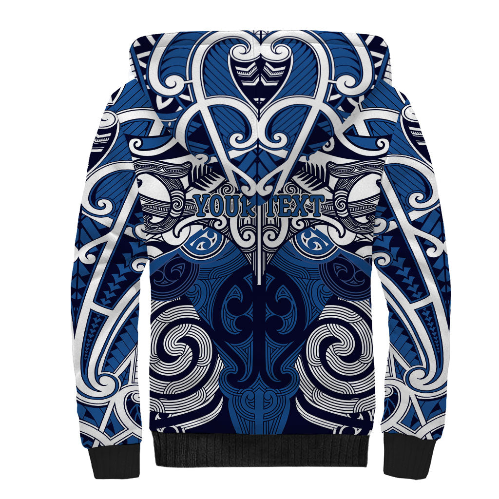 Personalised Maori Ngati Tuwharetoa Sherpa Hoodie Silver Fern Kowhaiwhai Art