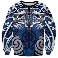 Personalised Maori Ngati Tuwharetoa Sweatshirt Silver Fern Kowhaiwhai Art