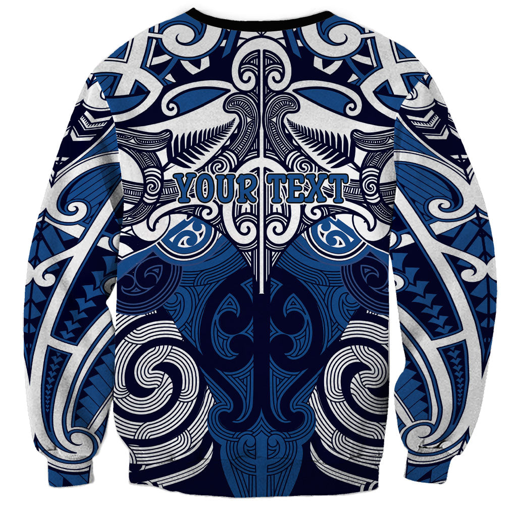 Personalised Maori Ngati Tuwharetoa Sweatshirt Silver Fern Kowhaiwhai Art