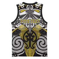 Personalised Maori Ngati Whatua Basketball Jersey Silver Fern Kowhaiwhai Art