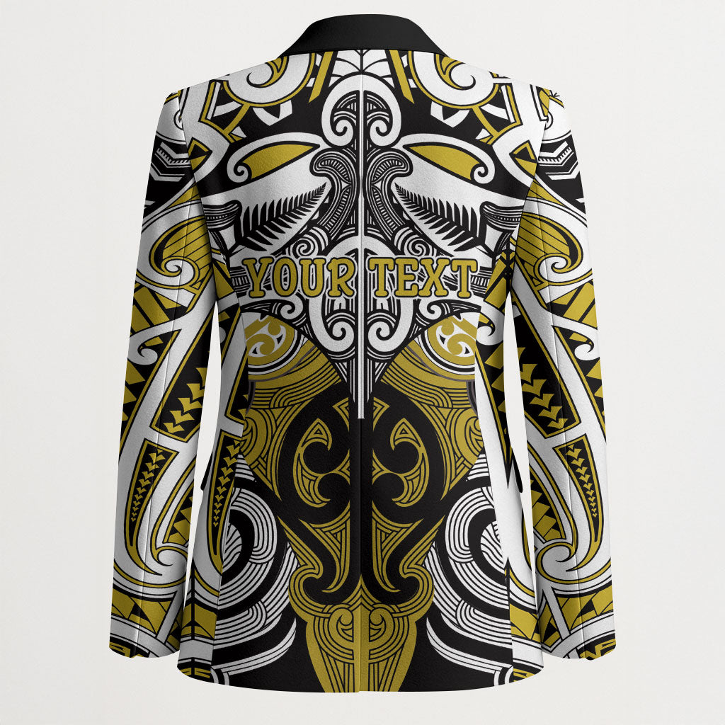 Personalised Maori Ngati Whatua Blazer Silver Fern Kowhaiwhai Art