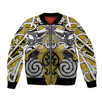 Personalised Maori Ngati Whatua Bomber Jacket Silver Fern Kowhaiwhai Art