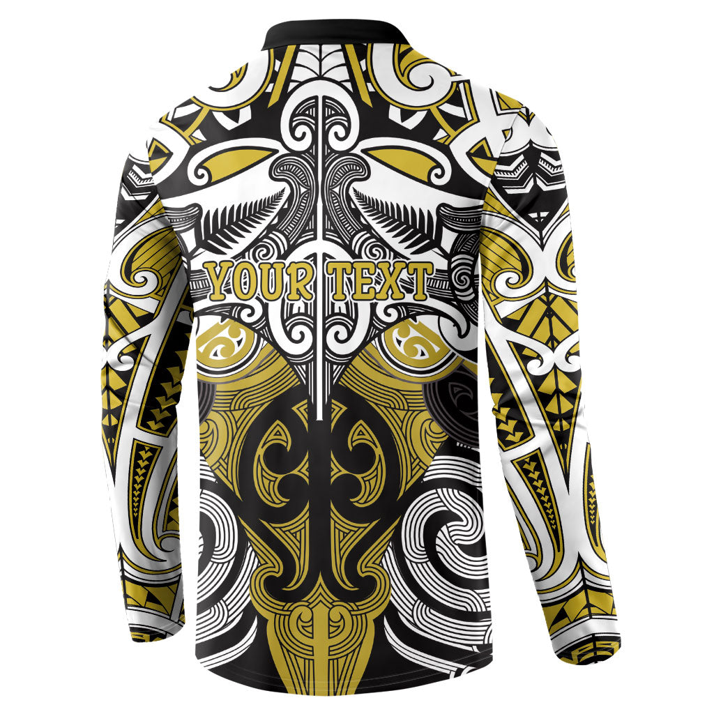 Personalised Maori Ngati Whatua Button Sweatshirt Silver Fern Kowhaiwhai Art