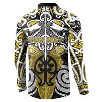 Personalised Maori Ngati Whatua Button Sweatshirt Silver Fern Kowhaiwhai Art