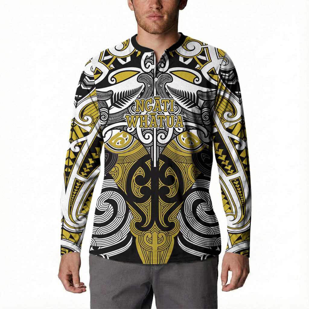 Personalised Maori Ngati Whatua Button Sweatshirt Silver Fern Kowhaiwhai Art