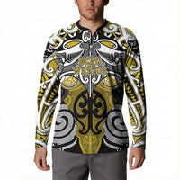 Personalised Maori Ngati Whatua Button Sweatshirt Silver Fern Kowhaiwhai Art