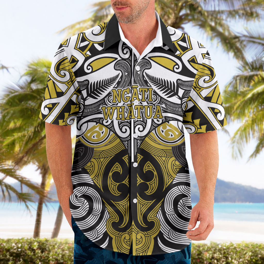 Personalised Maori Ngati Whatua Hawaiian Shirt Silver Fern Kowhaiwhai Art