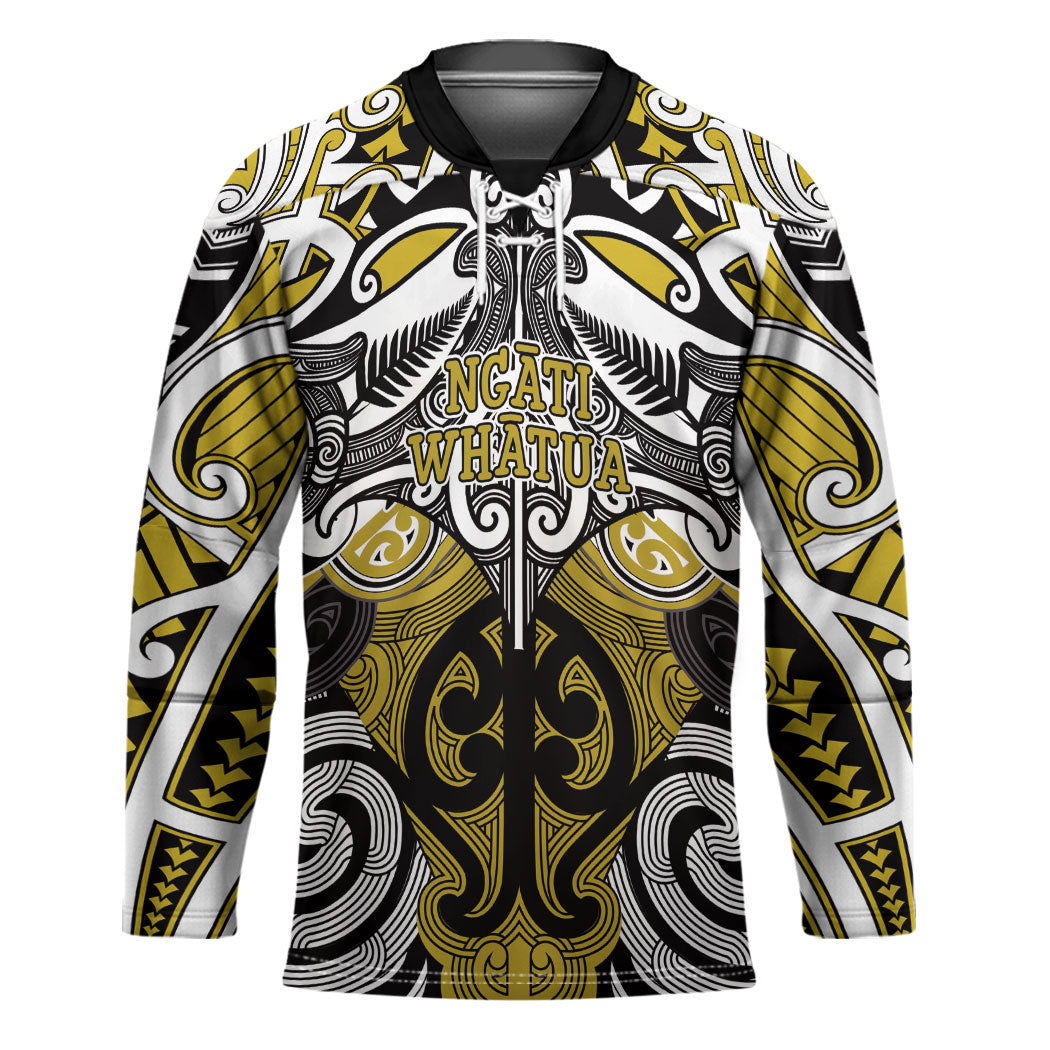 Personalised Maori Ngati Whatua Hockey Jersey Silver Fern Kowhaiwhai Art