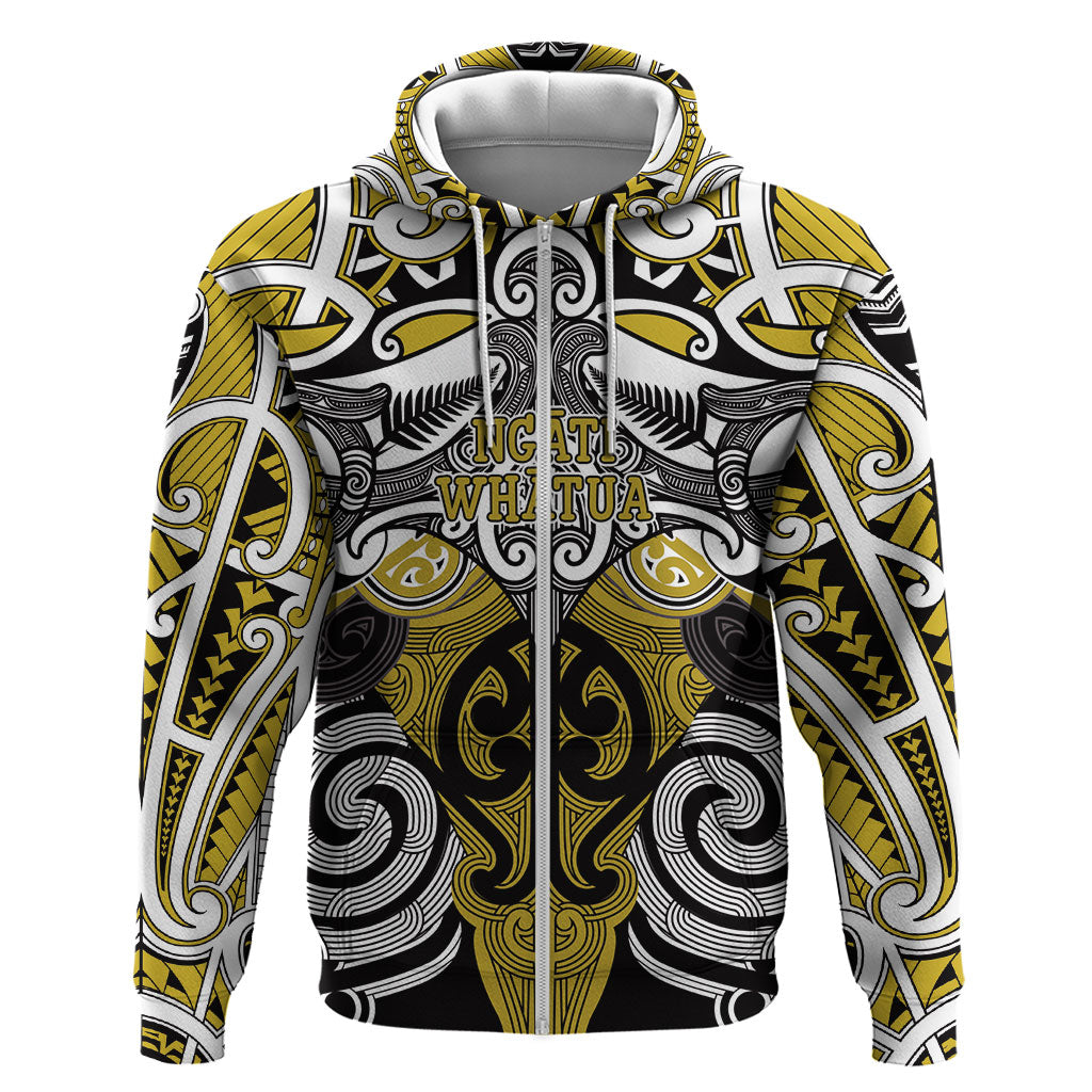 Personalised Maori Ngati Whatua Hoodie Silver Fern Kowhaiwhai Art