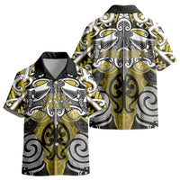 Personalised Maori Ngati Whatua Kid Hawaiian Shirt Silver Fern Kowhaiwhai Art