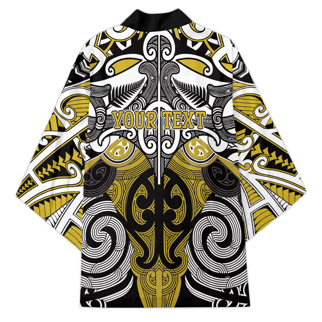 Personalised Maori Ngati Whatua Kimono Silver Fern Kowhaiwhai Art