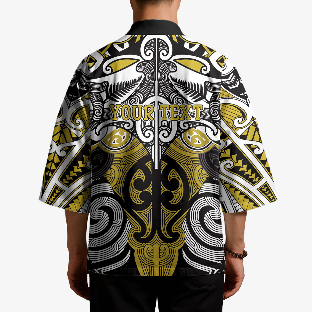 Personalised Maori Ngati Whatua Kimono Silver Fern Kowhaiwhai Art
