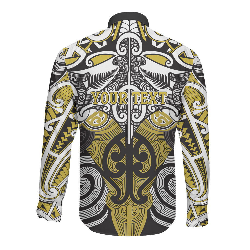 Personalised Maori Ngati Whatua Long Sleeve Button Shirt Silver Fern Kowhaiwhai Art