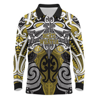 Personalised Maori Ngati Whatua Long Sleeve Polo Shirt Silver Fern Kowhaiwhai Art
