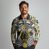 Personalised Maori Ngati Whatua Long Sleeve Polo Shirt Silver Fern Kowhaiwhai Art