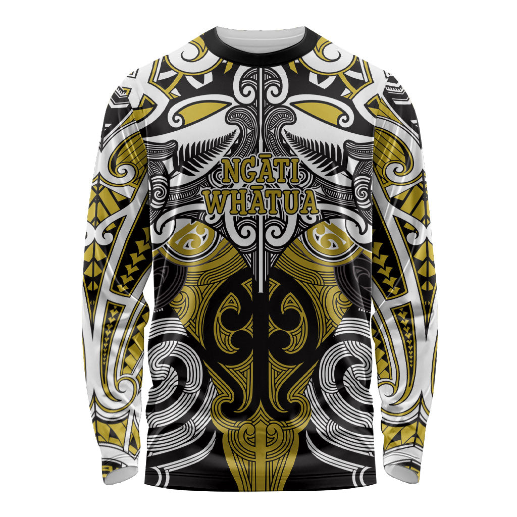 Personalised Maori Ngati Whatua Long Sleeve Shirt Silver Fern Kowhaiwhai Art