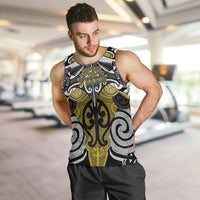 Personalised Maori Ngati Whatua Men Tank Top Silver Fern Kowhaiwhai Art