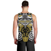 Personalised Maori Ngati Whatua Men Tank Top Silver Fern Kowhaiwhai Art