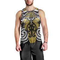 Personalised Maori Ngati Whatua Men Tank Top Silver Fern Kowhaiwhai Art