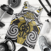 Personalised Maori Ngati Whatua Men Tank Top Silver Fern Kowhaiwhai Art