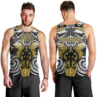 Personalised Maori Ngati Whatua Men Tank Top Silver Fern Kowhaiwhai Art