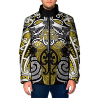 Personalised Maori Ngati Whatua Padded Jacket Silver Fern Kowhaiwhai Art