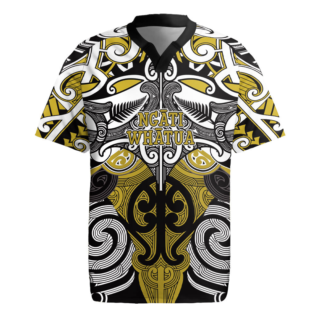 Personalised Maori Ngati Whatua Rugby Jersey Silver Fern Kowhaiwhai Art