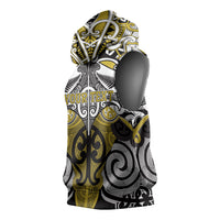 Personalised Maori Ngati Whatua Sleeveless Hoodie Silver Fern Kowhaiwhai Art