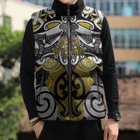 Personalised Maori Ngati Whatua Sleeveless Puffer Jacket Silver Fern Kowhaiwhai Art