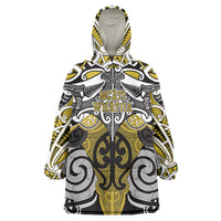 Personalised Maori Ngati Whatua Wearable Blanket Hoodie Silver Fern Kowhaiwhai Art