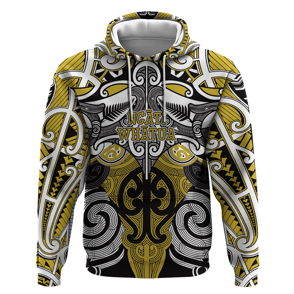 Personalised Maori Ngati Whatua Zip Hoodie Silver Fern Kowhaiwhai Art