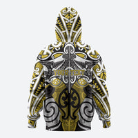 Personalised Maori Ngati Whatua Zip Hoodie Silver Fern Kowhaiwhai Art