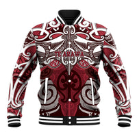Personalised Maori Te Arawa Baseball Jacket Silver Fern Kowhaiwhai Art
