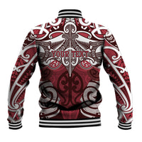 Personalised Maori Te Arawa Baseball Jacket Silver Fern Kowhaiwhai Art