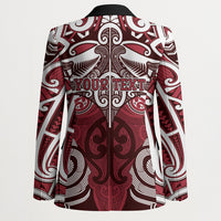 Personalised Maori Te Arawa Blazer Silver Fern Kowhaiwhai Art