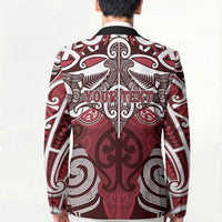 Personalised Maori Te Arawa Blazer Silver Fern Kowhaiwhai Art