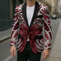 Personalised Maori Te Arawa Blazer Silver Fern Kowhaiwhai Art