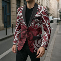 Personalised Maori Te Arawa Blazer Silver Fern Kowhaiwhai Art