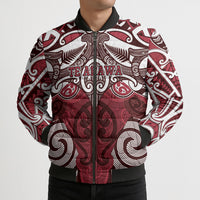 Personalised Maori Te Arawa Bomber Puffer Jacket Silver Fern Kowhaiwhai Art
