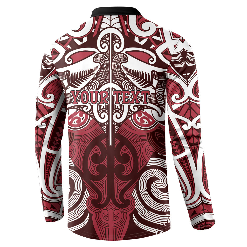 Personalised Maori Te Arawa Button Sweatshirt Silver Fern Kowhaiwhai Art