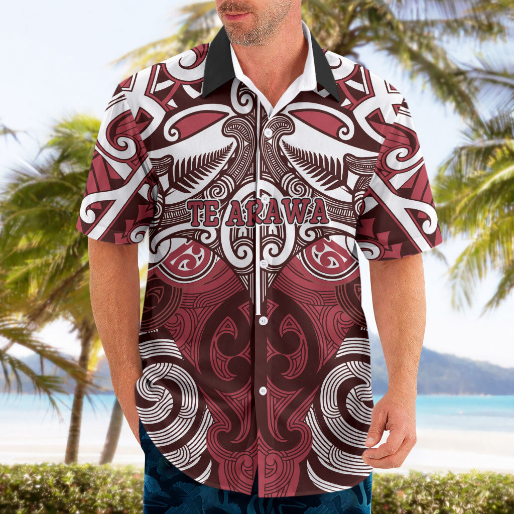 Personalised Maori Te Arawa Hawaiian Shirt Silver Fern Kowhaiwhai Art