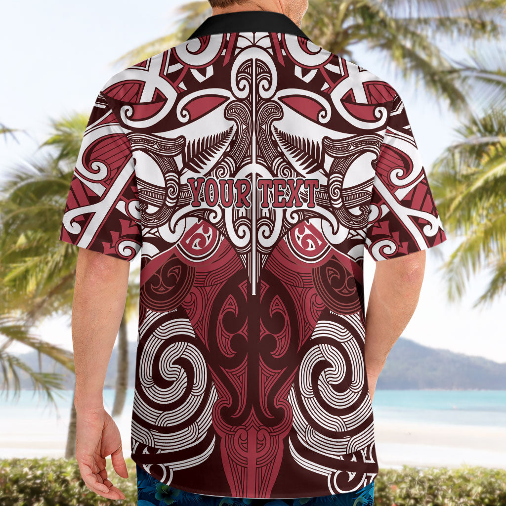 Personalised Maori Te Arawa Hawaiian Shirt Silver Fern Kowhaiwhai Art