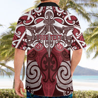 Personalised Maori Te Arawa Hawaiian Shirt Silver Fern Kowhaiwhai Art