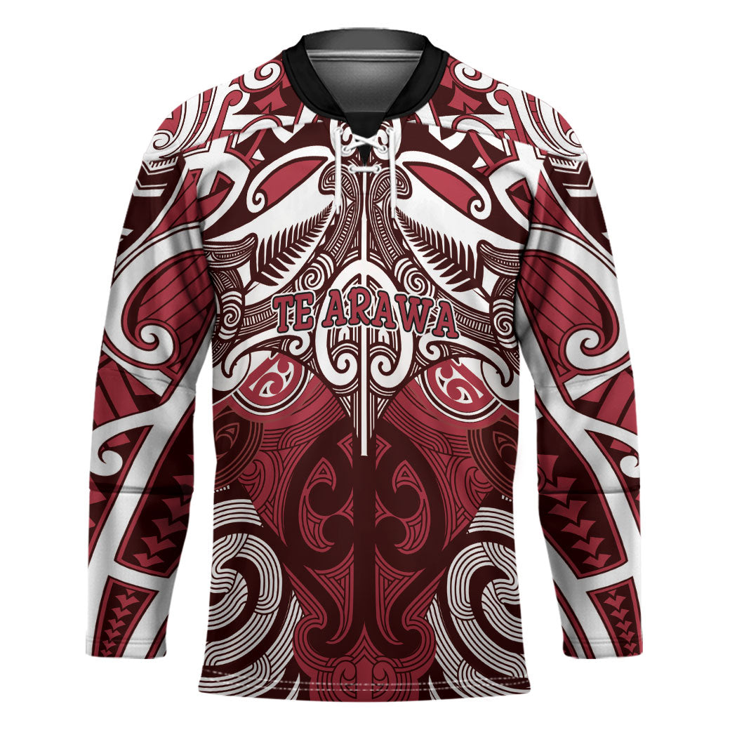 Personalised Maori Te Arawa Hockey Jersey Silver Fern Kowhaiwhai Art